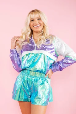 Green Metallic Active Shorts