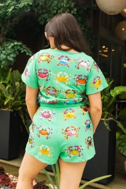 Green Multi Crab Short