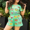 Green Multi Crab Top