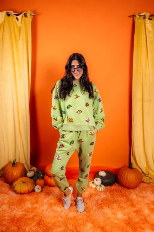Green Multi Turkey Sweatshirt