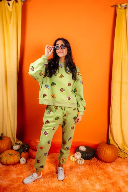 Green Multi Turkey Sweatshirt