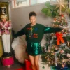 Green Shard Sequin Skirt