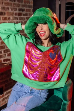 Green X Ray Heart Sweatshirt