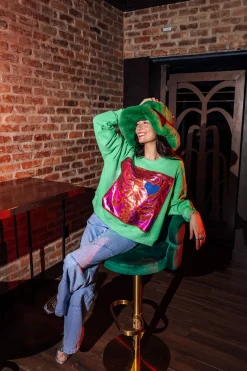 Green X Ray Heart Sweatshirt