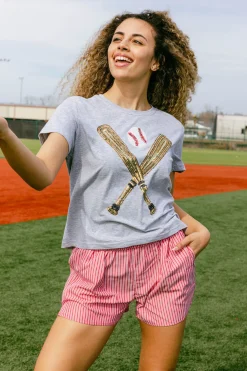 Grey & Gold Baseball Tee