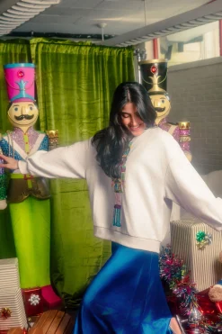 Grey Colorblock Drummer Nutcracker Sweatshirt