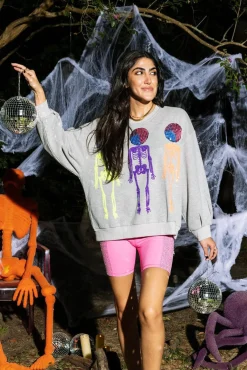 Grey Disco Skeleton Sweatshirt