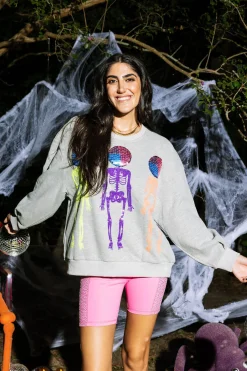 Grey Disco Skeleton Sweatshirt