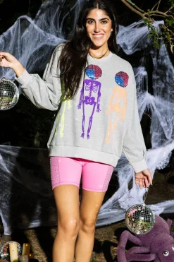 Grey Disco Skeleton Sweatshirt