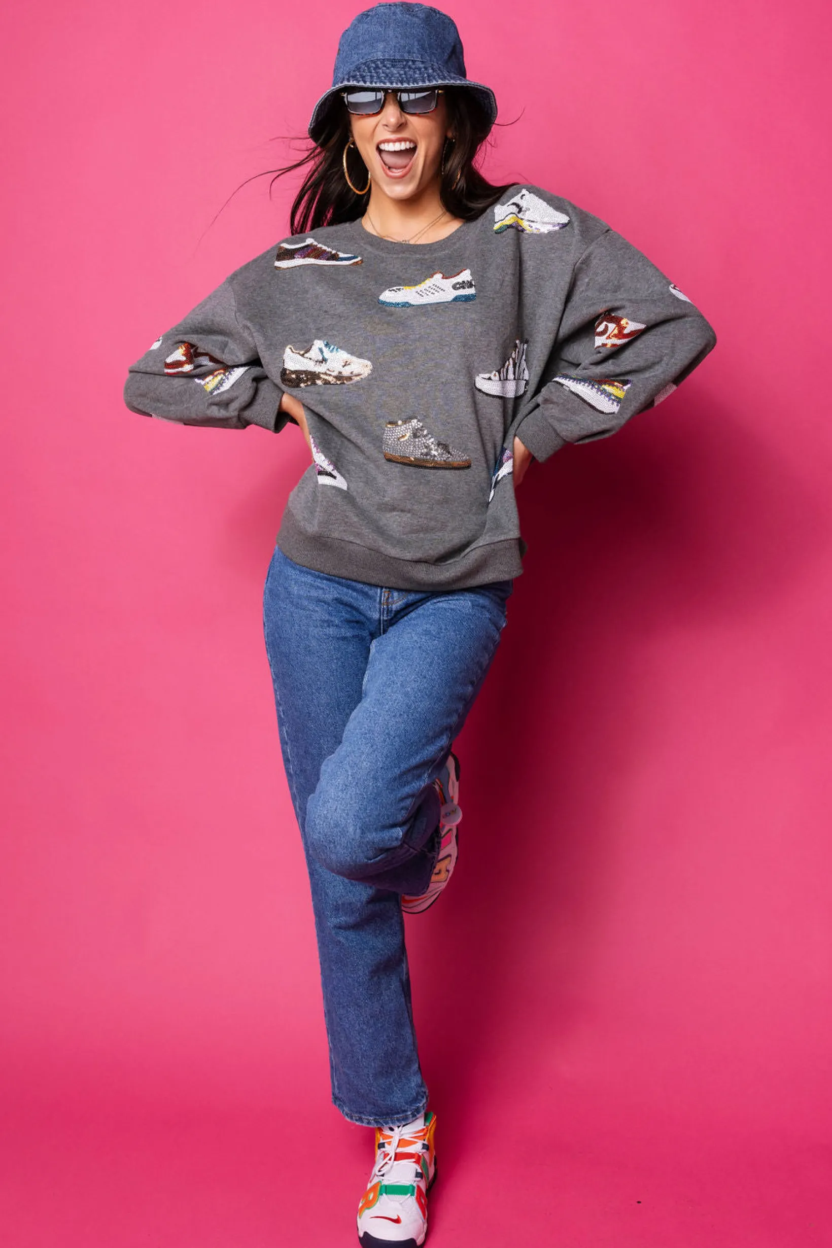 Grey Sneaker All Over Sweatshirt