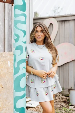 Grey Sunburst Ring Skort