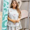 Grey Sunburst Ring Top