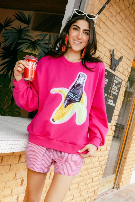 Hot Pink Banana Coca-Cola® Bottle Sweatshirt