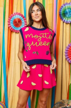 Hot Pink Lime Sweater Skirt