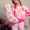ITES x Sami Riccioli x Queen of Sparkles White & Pink Tiger Stocking
