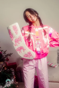 ITES x Sami Riccioli x Queen of Sparkles White & Pink Tiger Stocking