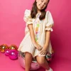 Kids Beige Mega Star Off the Shoulder Dress