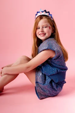 Kids Blue Stars & Stripes Scatter Shoulder Pad Tank