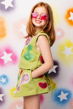 Kids Light Green Groovy Smiley Tank