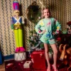Kids Mint Green Shorts With Velvet Reindeer & Bows