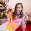 Kids Pale Pink Multi Metallic Bow Sweatshirt Dress