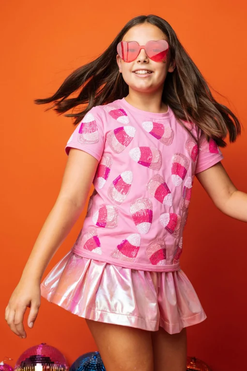 Kids Pink Candy Corn Tee