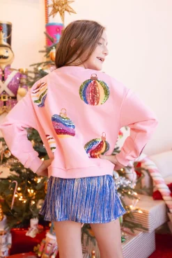 Kids Pink Mega Ornament Sweatshirt