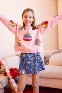 Kids Pink Mega Ornament Sweatshirt