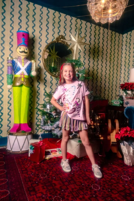 Kids Pink Rainbow Candy Canes Tee