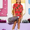 Kids Red & Brown Fuzzy Football Top