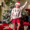 Kids Red & Silver Pleat Swing Shorts