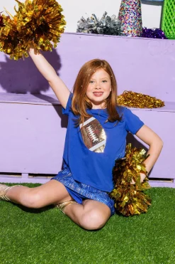 Kids Royal & Gold Football Tee
