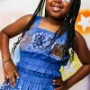 Kids Royal Blue Firework Smocked Tank
