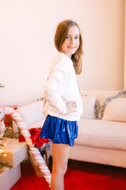 Kids Royal Blue Metallic Swing Shorts