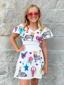 Kids White Icon Short Sleeve Top