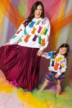 Kids White Multi Peeps Sweatshirt