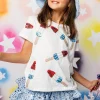 Kids White Scattered Bomb Pop Tee
