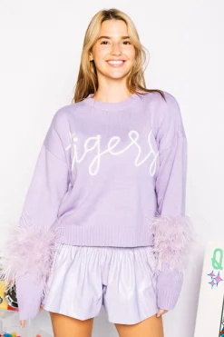 Lavender Leather Swing Shorts