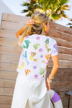 Lavender Mermaid & Sea Tee