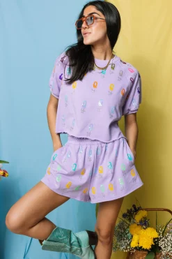 Lavender 'Q' All Over Top