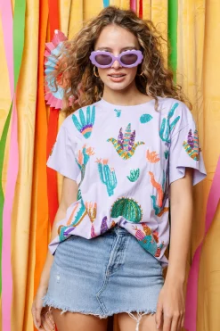 Lavender Scattered Cactus Tee