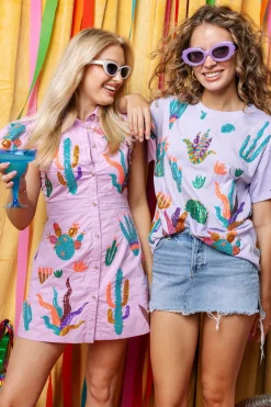 Lavender Scattered Cactus Tee
