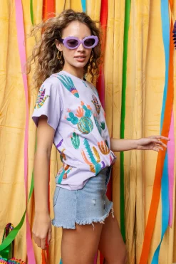 Lavender Scattered Cactus Tee