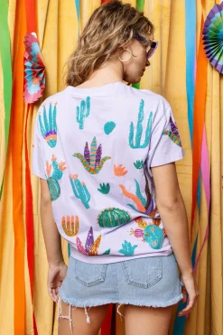Lavender Scattered Cactus Tee