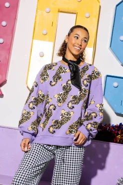 Lavender Scattered Full Tiger Sweatshirt