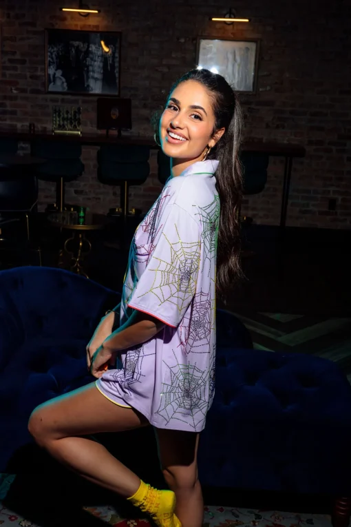 Lavender Spider Web Pajama Shorts