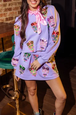 Lavender Sugar Skull Skirt
