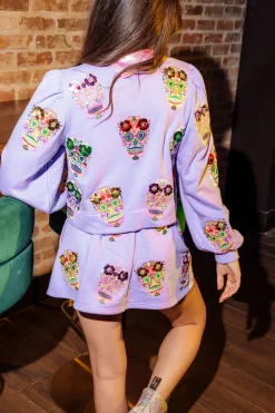 Lavender Sugar Skull Skirt