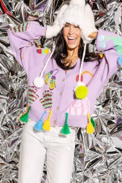 Lavender Winter Snow Gear Cardigan