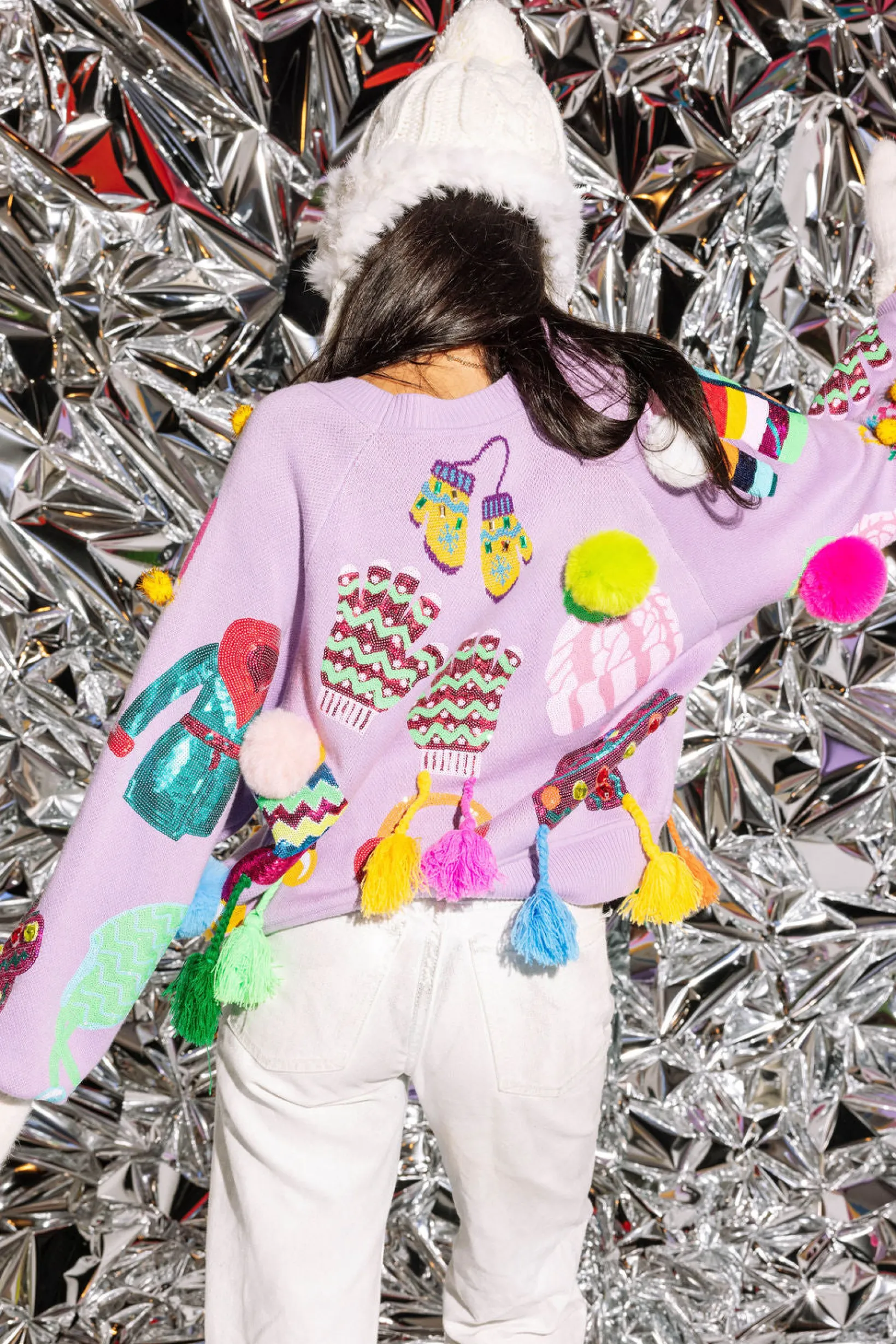 Lavender Winter Snow Gear Cardigan